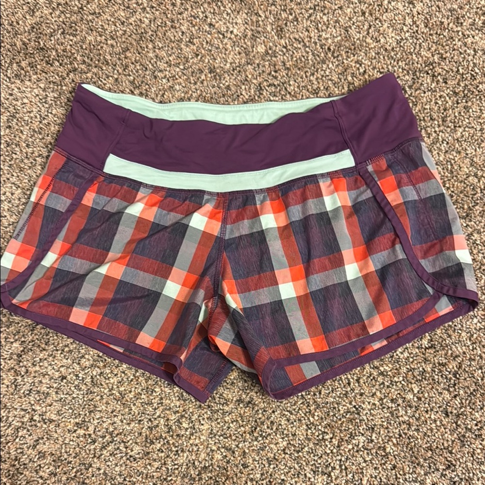 Lululemon Athletica Athletic Shorts in Purple and Orange